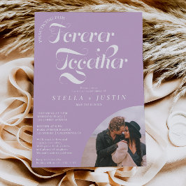 Convites foto retrô para sempre jantar de ensaio lavanda