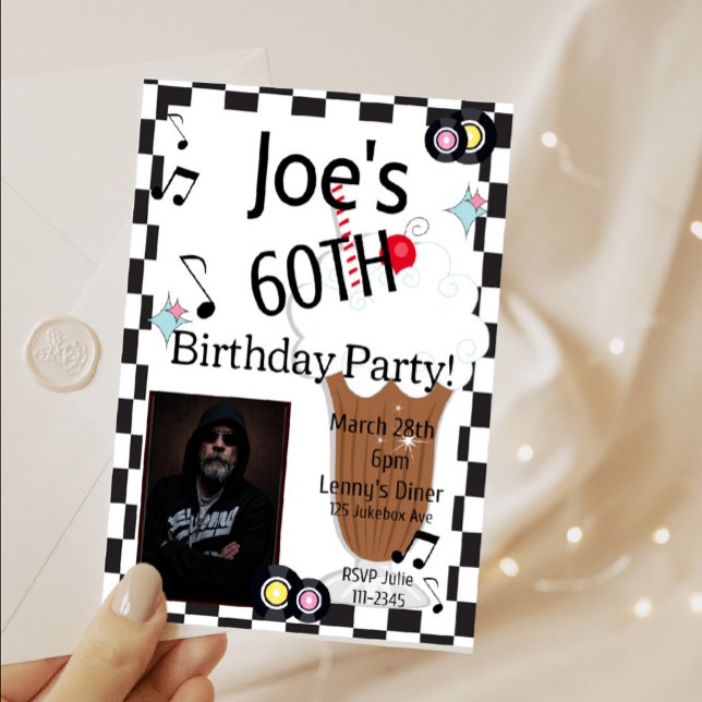 Convites Foto Retroativa Aniversário de Qualquer Idade, 195 (Criador carregado)