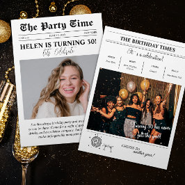 Convites Foto Retroativa do Cobrir de jornal de aniversário