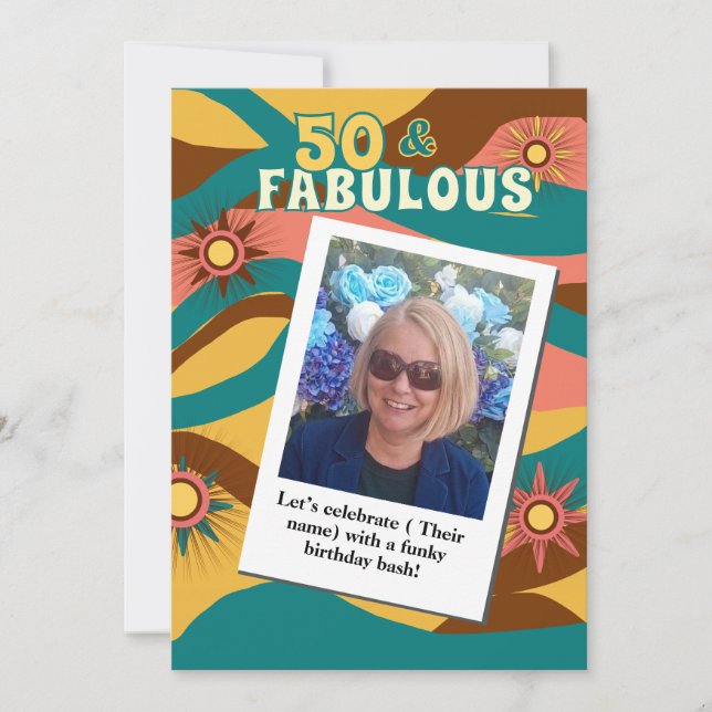 Convites Foto retrorativa do estilo cinquenta e cinquenta a (Frente)