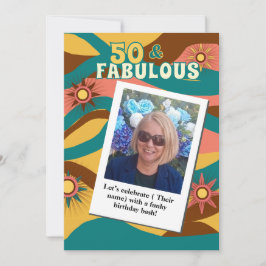 Convites Foto retrorativa do estilo cinquenta e cinquenta a