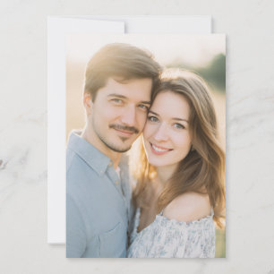 Convites Foto Romântica Azul Claro Quente