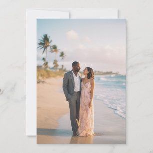 Convites Foto Romântica da Praia em Pastel