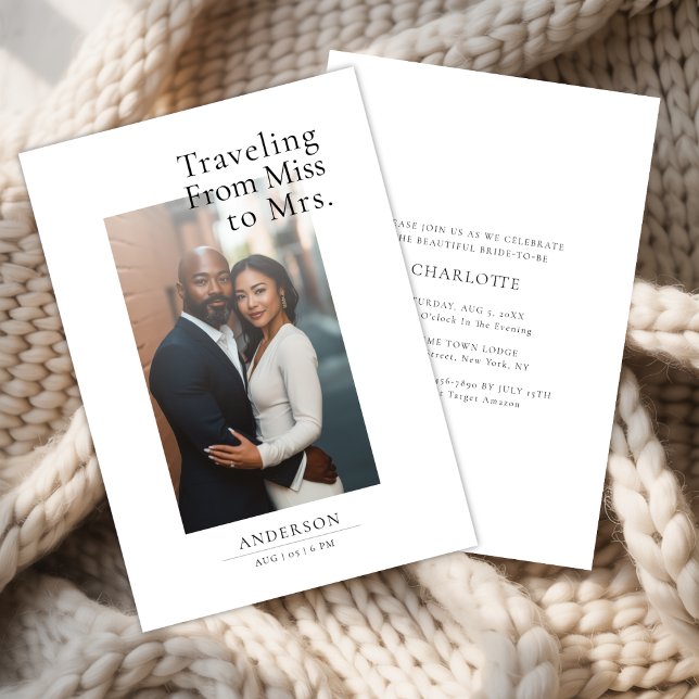 Convites Foto Romântica De Luxo Para A Sra. Chá de panela (Criador carregado)