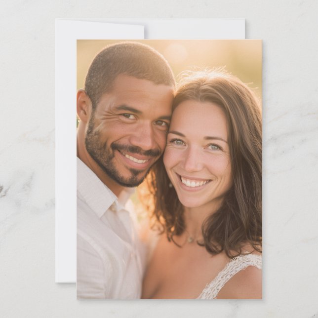 Convites Foto Romântica Dourada Alegre (Frente)