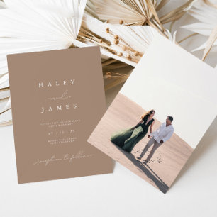 Convites Foto Romântica Moderna e Minimalista Casada