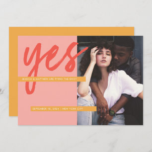 Convites Foto rosa cor-de-rosa moderna e fresca cor-de-rosa