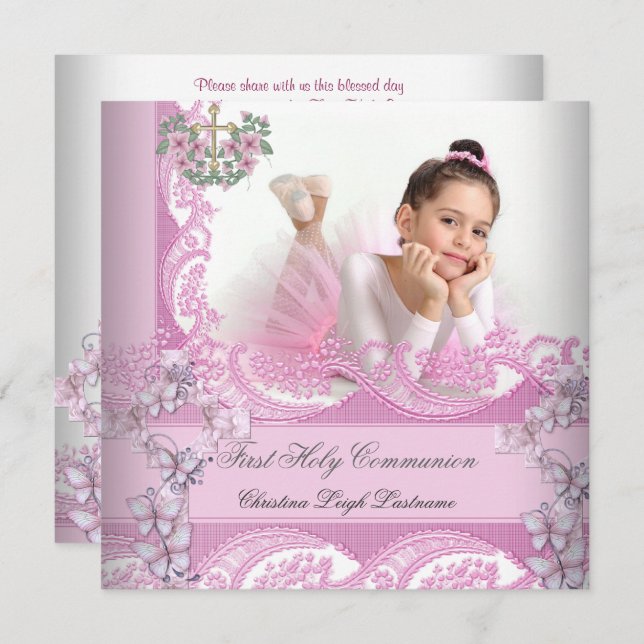 Convites Foto Rosa Rosa do primeiro lugar da comunidade sag (Frente/Verso)