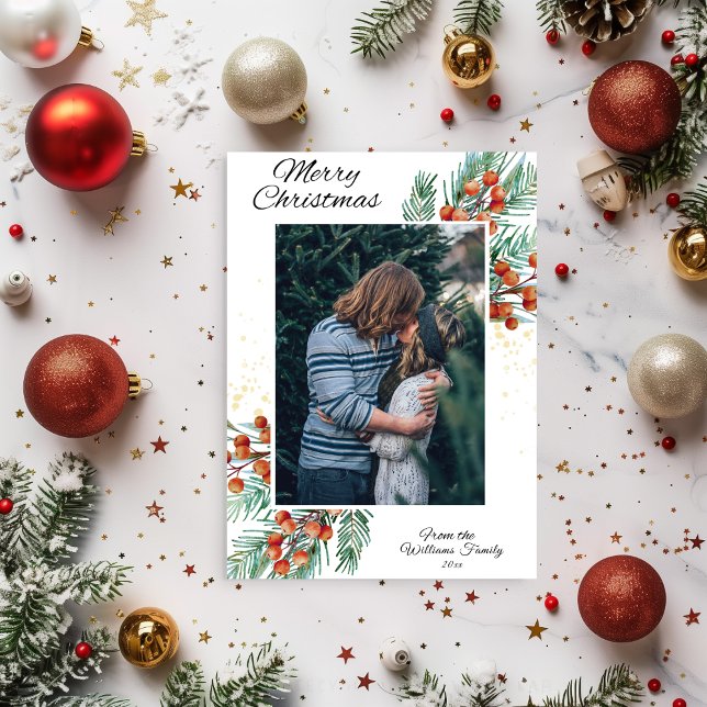 Convites Foto: Rustic Modern Merry Christmas Card (Criador carregado)