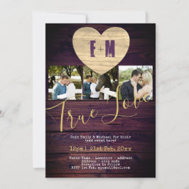 Convites FOTO Rústica Convida Celebrações de Casais Roxos