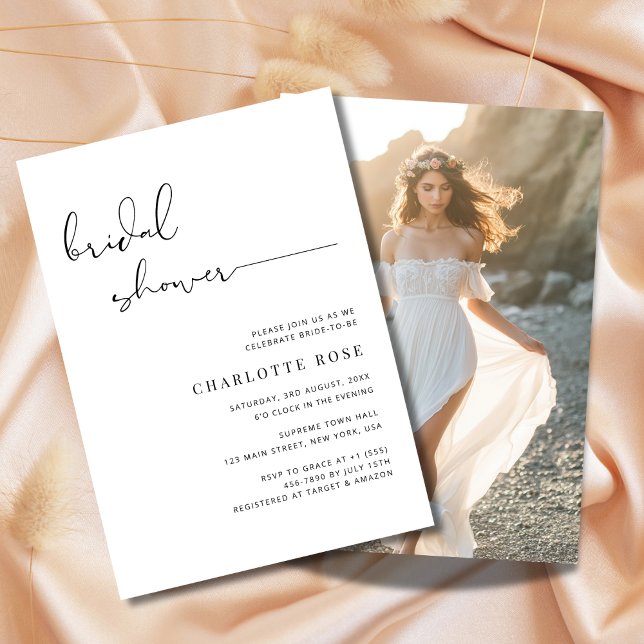 Convites Foto Rústica de Praia do Chá de panela de Script S (Criador carregado)