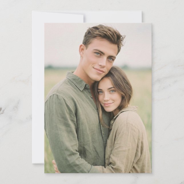 Convites Foto Rústica Verde Íntima (Frente)