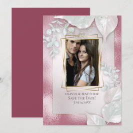 Convites FOTO SALVAR DATA | Burgundy Shimmer