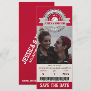 Convites Foto Salvar Data Casamento Bilhete Esportivo