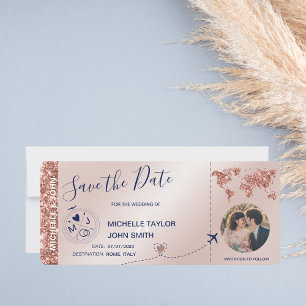 Convites Foto: Salve a data de embarque no mapa mundial