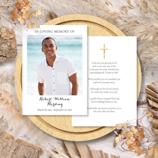 Convites Foto Simpatia funerária Memorial Prayer Cards (Photo Funeral Sympathy Memorial Prayer Cards)