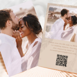 Convites Foto Simples com Casamento Neutro do Código QR Rsv