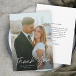 Convites Foto Simples de Casamento de Script Moderno Obriga<br><div class="desc">Cartões de agradecimentos Simples De Casamento De Fotos De Script Moderno. Clique no botão editar para personalizar este design para ajustado das suas necessidades.</div>