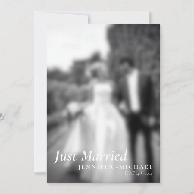 Convites Foto Simples de Casamento Elegante do Recem casado (Frente)