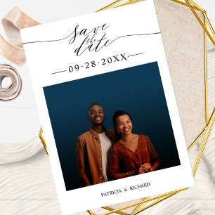Convites Foto Simples de Save The Date para Casamento Chic