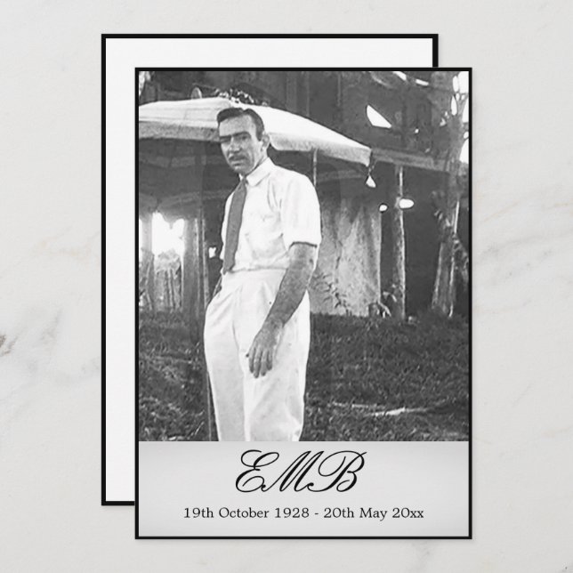 Convites Foto Simples do Memorial Funeral (Frente/Verso)