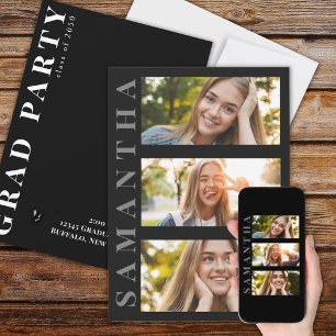 Convites Foto Simples e Moderna do formando Três
