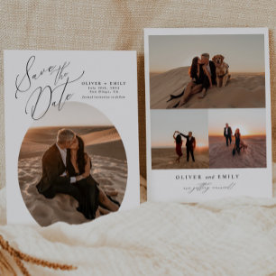 Convites Foto simples Oval Colagem de Fotos Casamento Salve