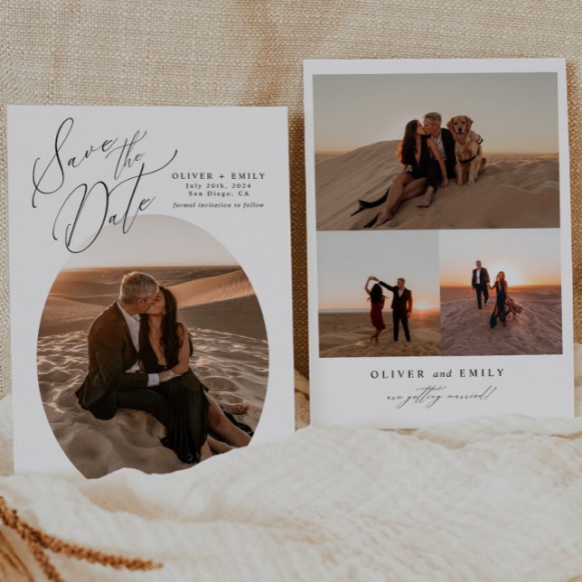 Convites Foto simples Oval Colagem de Fotos Casamento Salve (Criador carregado)