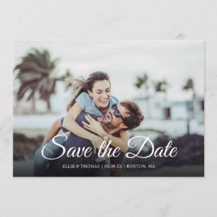 Convites Foto Simples Save the Date Elegante Rascunho