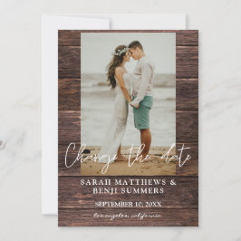 Convites Foto sobre madeira Alterar a data