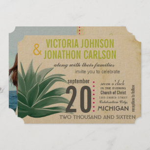 Convites Foto Suculente Aloe Limão Rosa Hydrangea Casamento