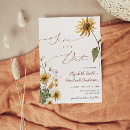 Convites Foto: Sunflower Save the Date Card