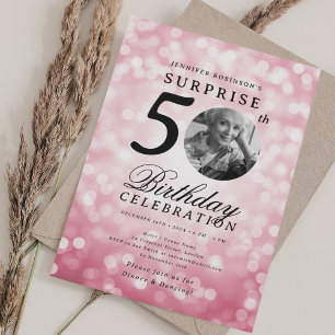 Convites Foto SURPRESA para festa de 50 anos com efeito Bok