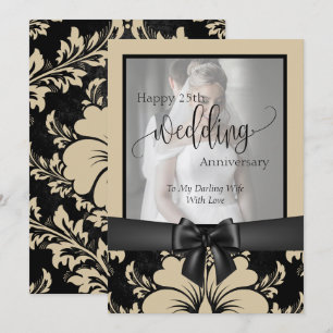 Convites Foto tradicional de aniversário de casamento de 25