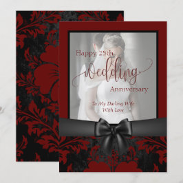Convites Foto tradicional de aniversário de casamento em 25