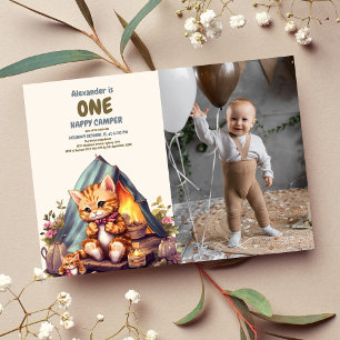 Convites Foto: Um primeiro aniversario Feliz de Gato de Mad