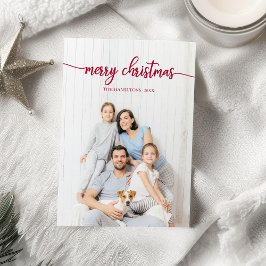 Convites Foto Única do Script Vermelho Feliz Natal