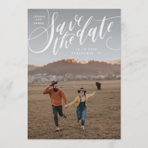 Convites Foto vertical escrita à mão Salvar a data