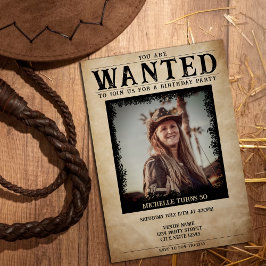 Convites Foto Vintage com Poster 50ª Festa de aniversário