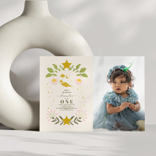 Convites Foto Vintage primeiro aniversario Botânico Celesti