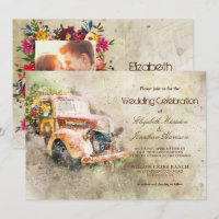 Foto: Vintage Rustic Old Truck Trendy Casamento
