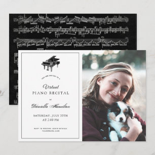 Convites Foto Virtual Considerando Branco Clássico Piano