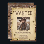 Convites Foto Western Funny Wied Poster aniversário de 40 a<br><div class="desc">Reúna a sua equipe por uma celebração divertida e inesquecível com esta Foto Western Funny que queria o Poster 40º Convite de Aniversário dos Homens! Projetado como um antigo poster, este convite hilário apresenta uma foto personalizada da cara de aniversário, frente e centro. Com fontes clássicas ocidentais, texturas rústicas, e...</div>