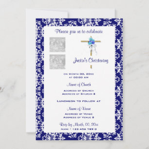 Convites Fotografia azul de Natal PERSONALIZAR