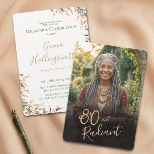 Convites Fotografia Botânica em Aquarela para 80º Aniversár