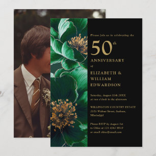 Convites Fotografia de aniversário de 50 anos em floral ver