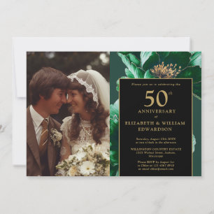 Convites Fotografia de aniversário de 50 anos em floral ver