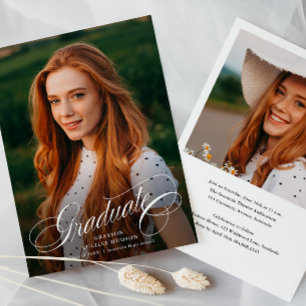 Convites Fotografia de Caligrafia de Letra Elegante para Fo