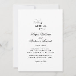 Convites Fotografia de casamento com monograma em letra cur