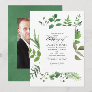 Convites Fotografia de casamento com vegetação da floresta 